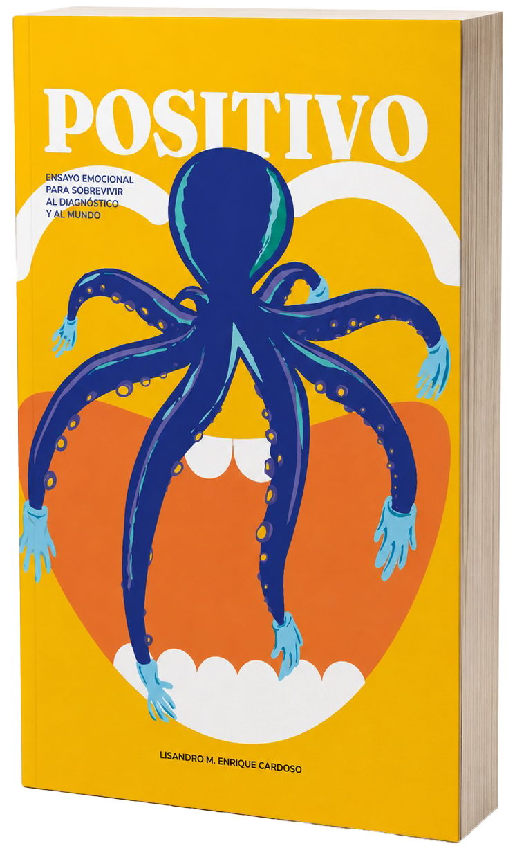 Mockup 3D del libro Positivo, de Lisandro M. Enrique